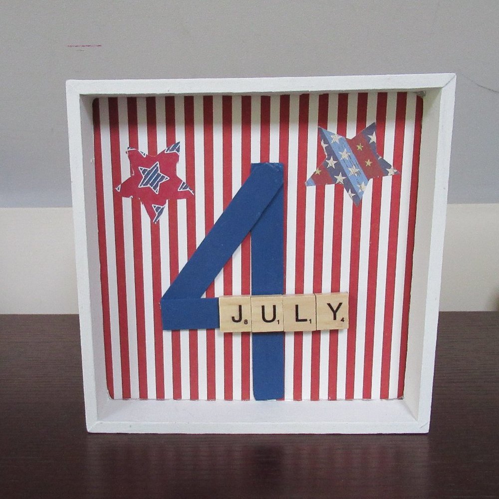 NEW farmhouse Patriotic Stars Stripes July 4th Independence Day Decoration 7.5"
